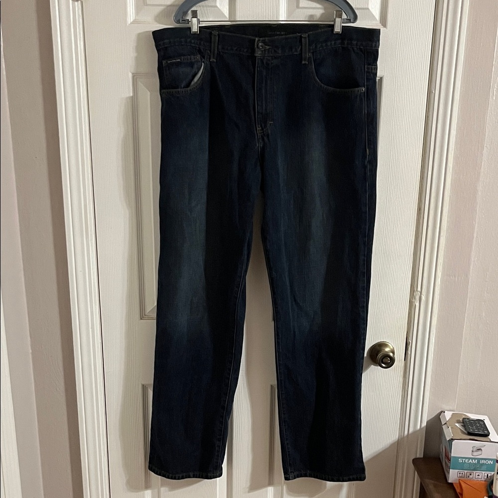 Calvin Klein Men's Dark Blue Straight Jeans